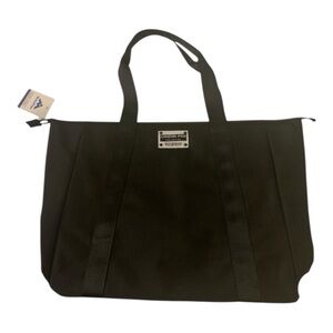 London Fog Tote Bag Women’s Black Waterproof Double Straps Zip Closure Pockets
